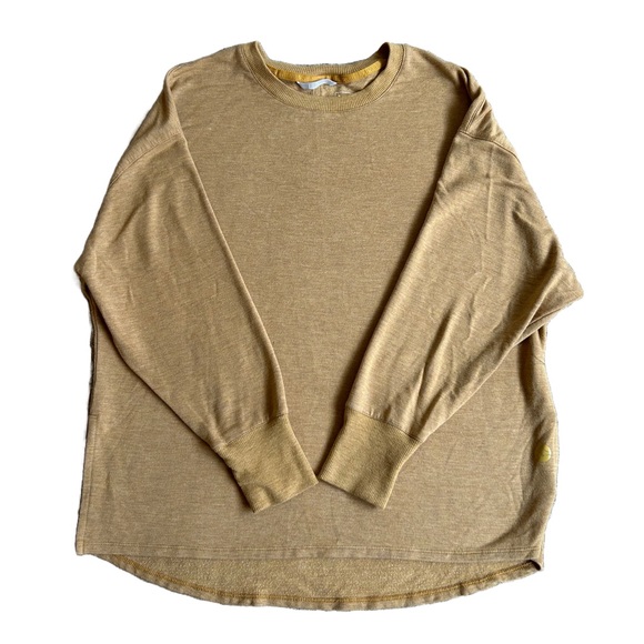 L.L. Bean Women’s Softflex Crewneck Dolman Sleeve Pullover Long Sleeve Yellow Sm - Picture 1 of 16